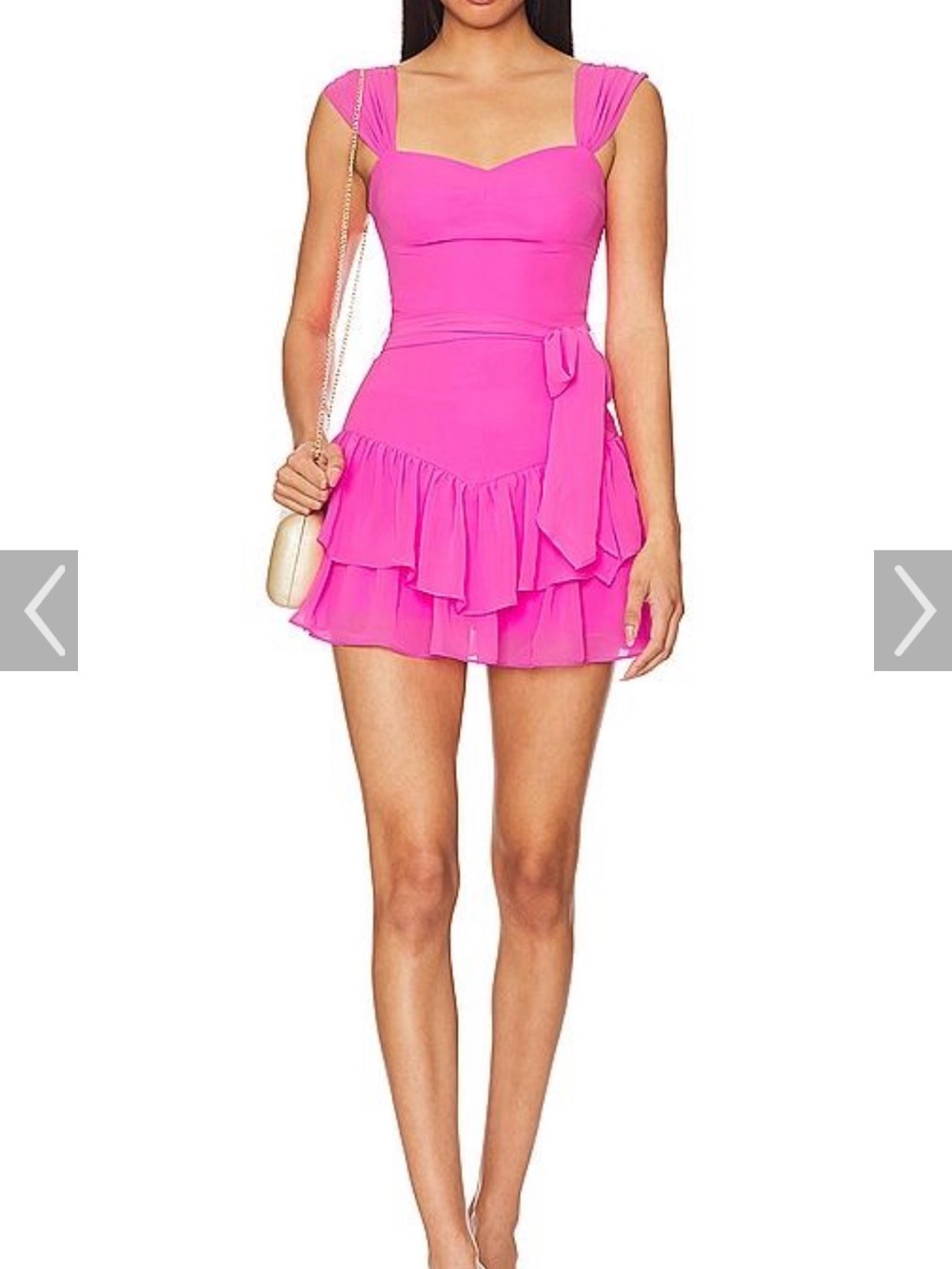 Amanda Uprichard Pink (Aster) Kendra Mini Romper with Tie Waist - Size Small